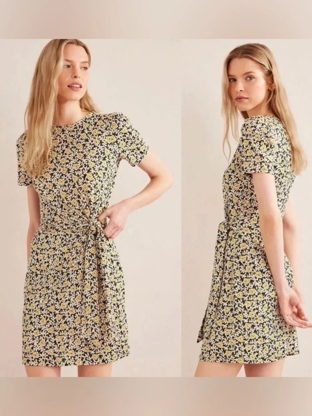 Boden Knot Front Mini Dress